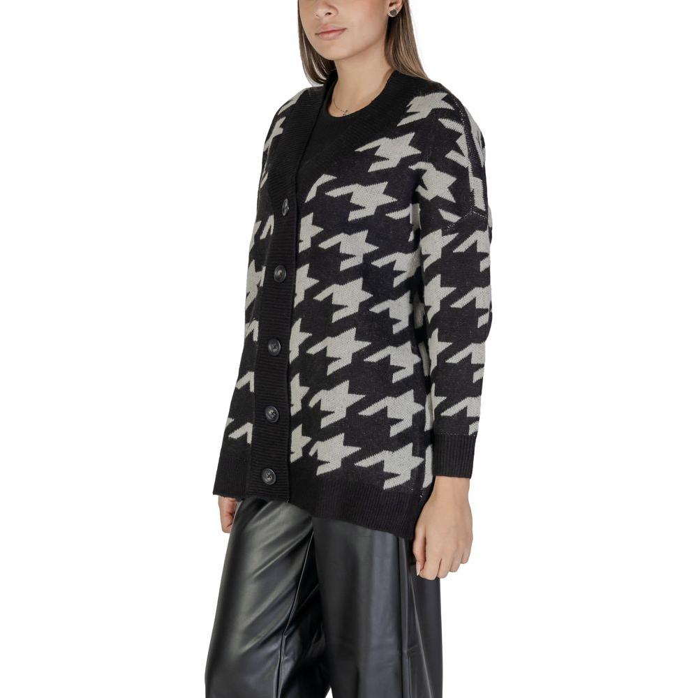 Vero Moda Black And White Acrylic Cardigan Vero Moda Dark Gray
