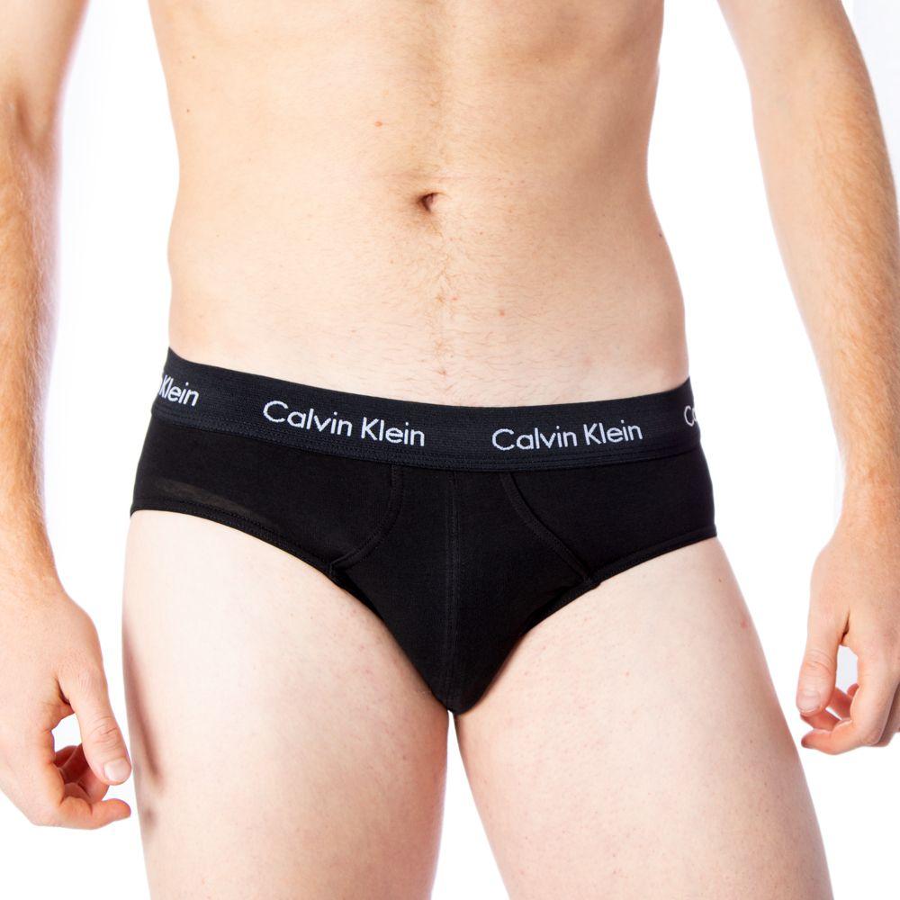 Calvin Klein men's black hip brief underwear with logo waistband for comfort and style