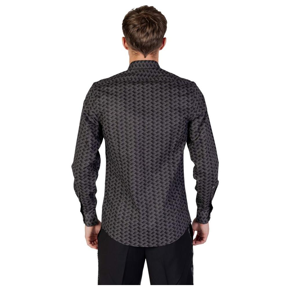 Antony Morato gray cotton long sleeve shirt for men, autumn/winter collection, 100% cotton, rear view.
