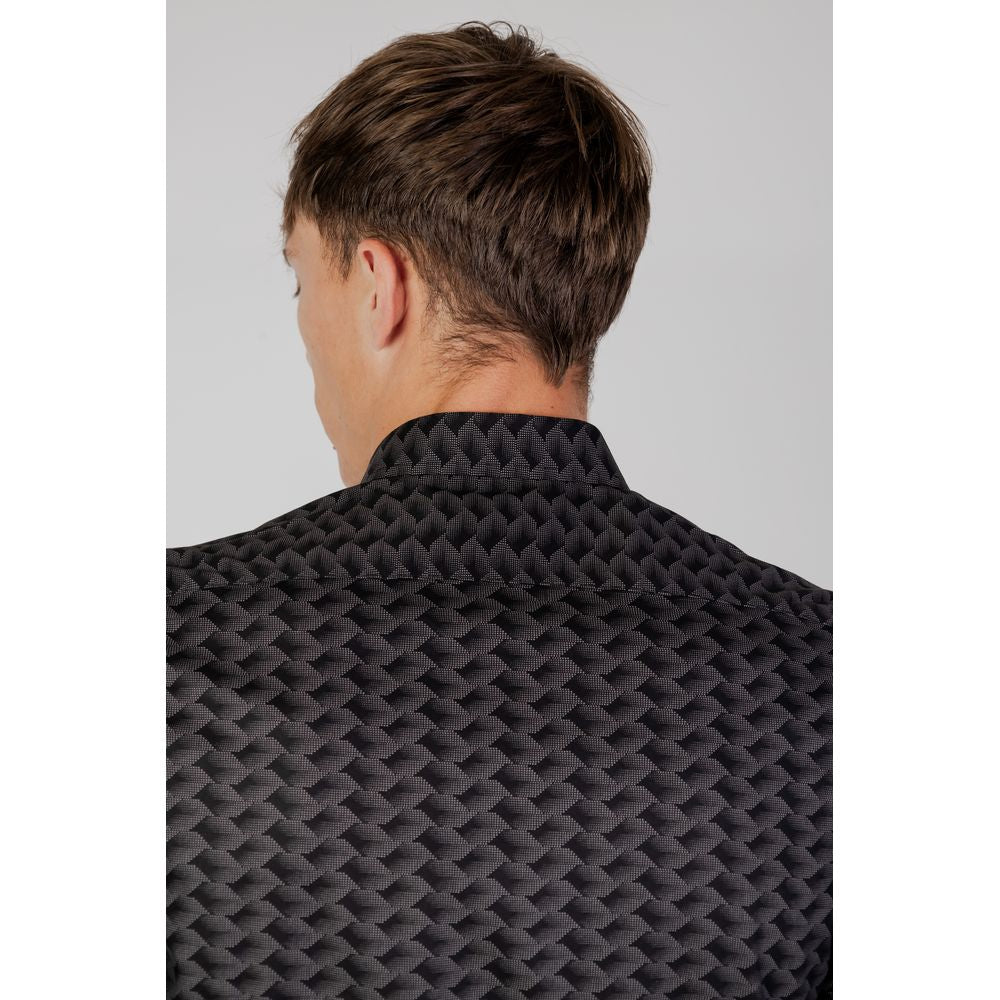 Back view of Antony Morato gray patterned cotton shirt, perfect for men's autumn/winter collection.
