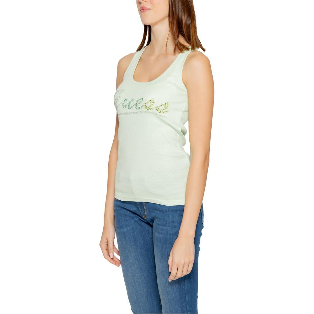 Guess Turquoise Cotton Tops & T-Shirt Guess Dark Slate Gray