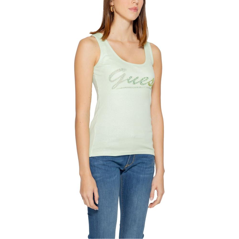 Guess Turquoise Cotton Tops & T-Shirt Guess Dark Slate Blue