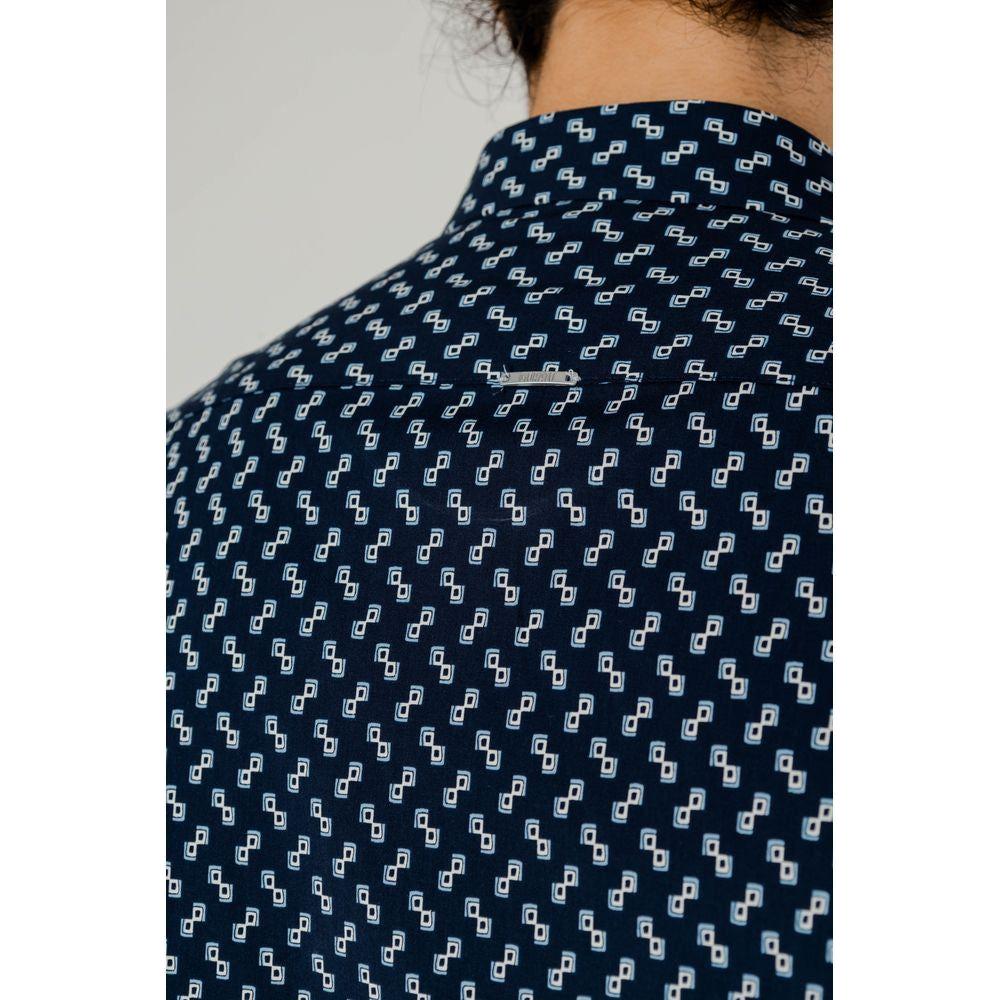 Antony Morato Blue Viscose Shirt Antony Morato Black