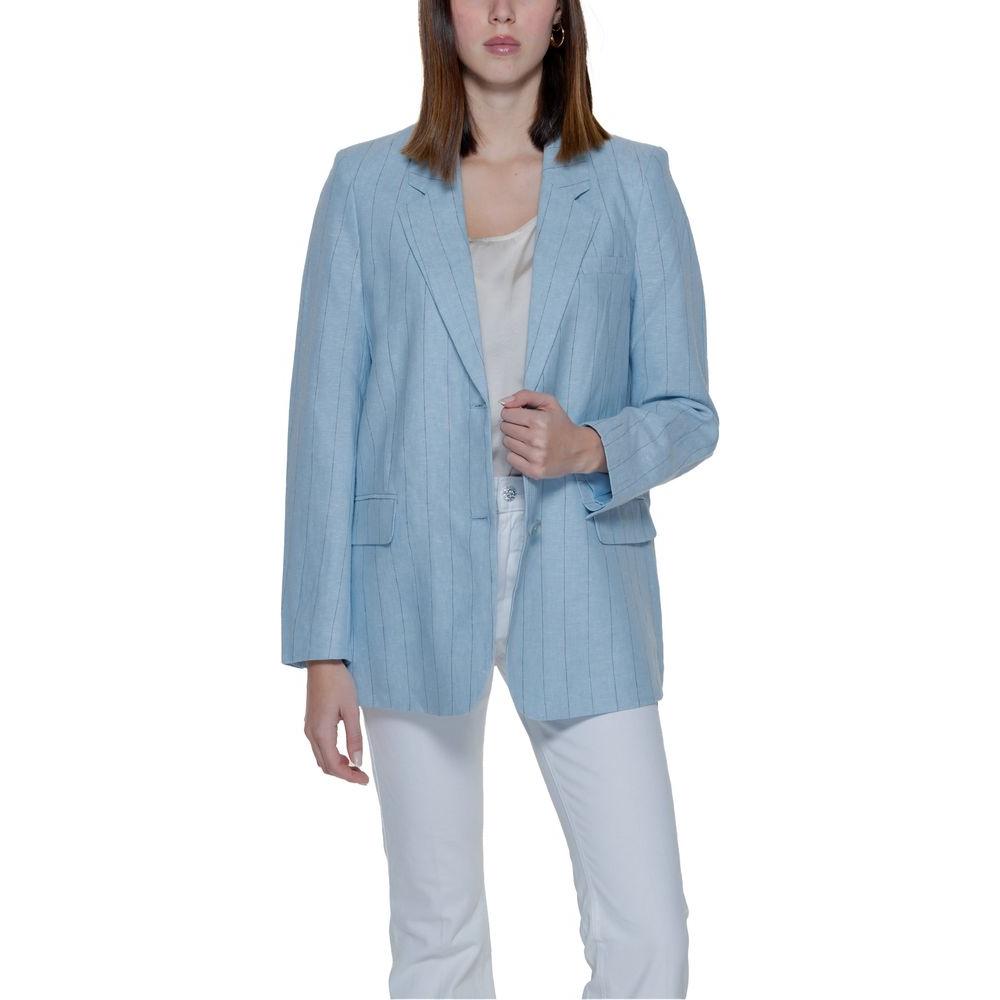 Vero Moda Light Blue Linen Suits & Blazer Vero Moda Dark Gray