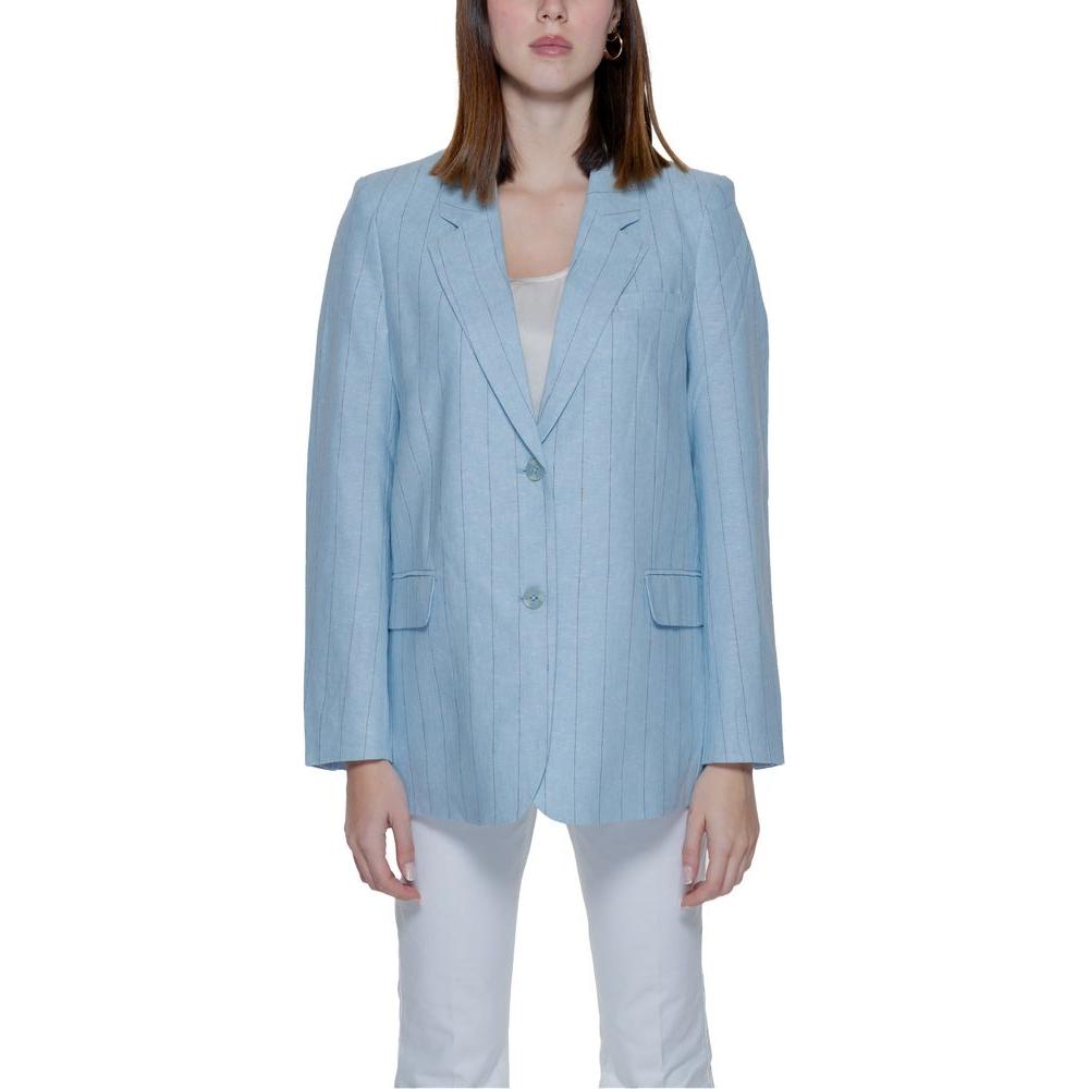 Vero Moda Light Blue Linen Suits & Blazer Vero Moda Dark Gray
