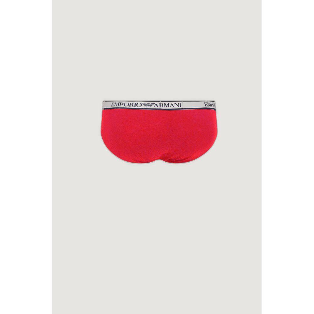 Emporio Armani red cotton men's briefs with elastic waistband, offering comfort, style, and a perfect fit, made from high-quality materials.