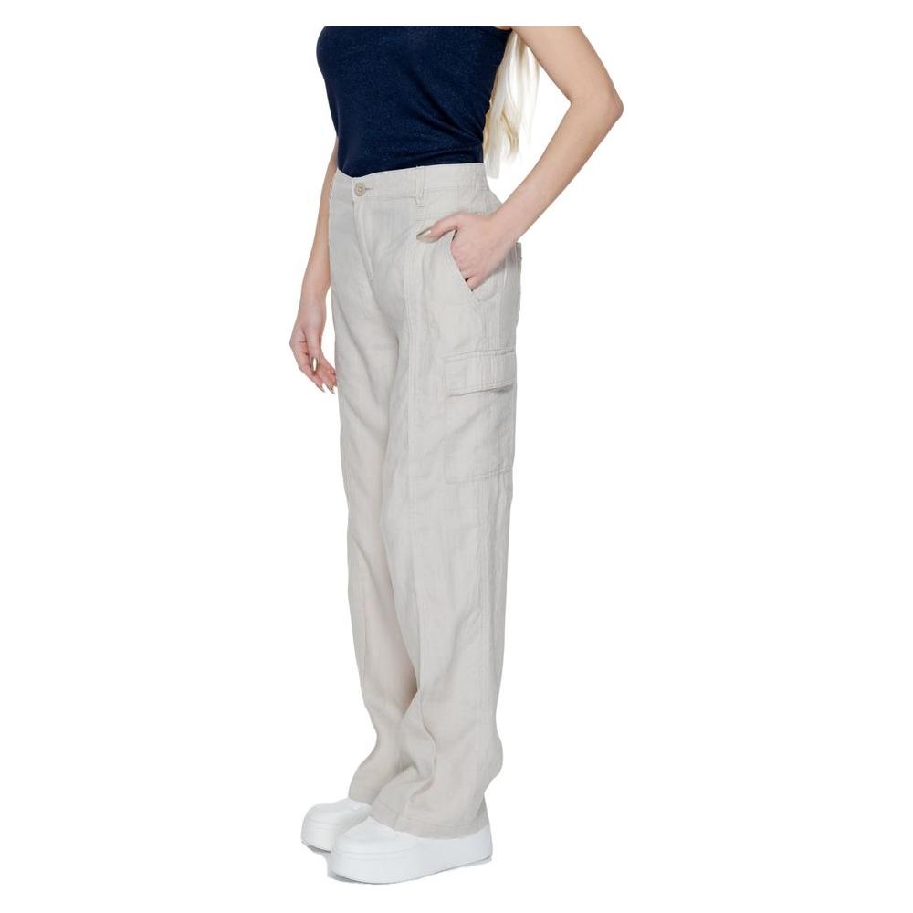 Street One Beige Linen Jeans & Pant Street One Gray