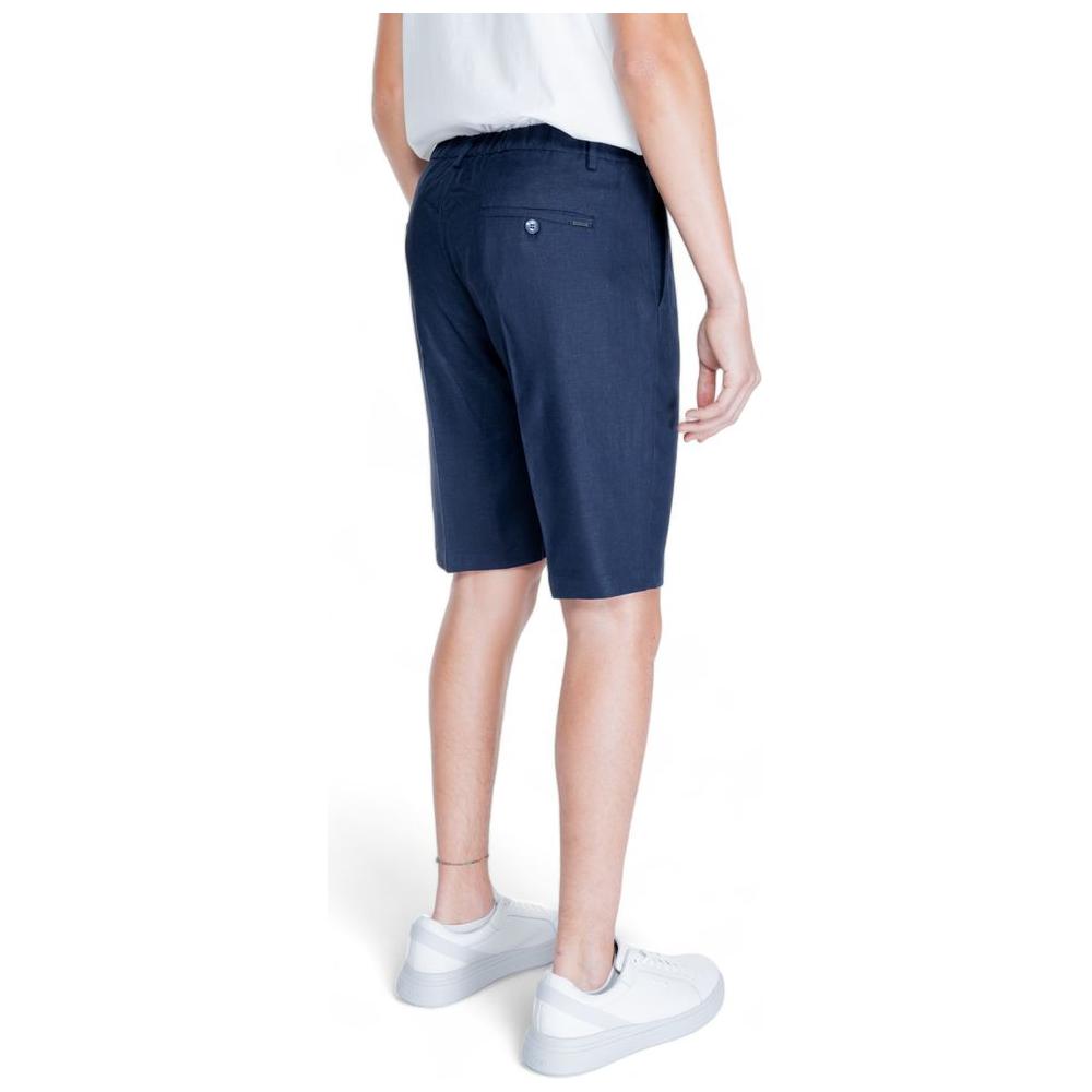 Antony Morato Blue Linen Short Antony Morato Dark Slate Gray