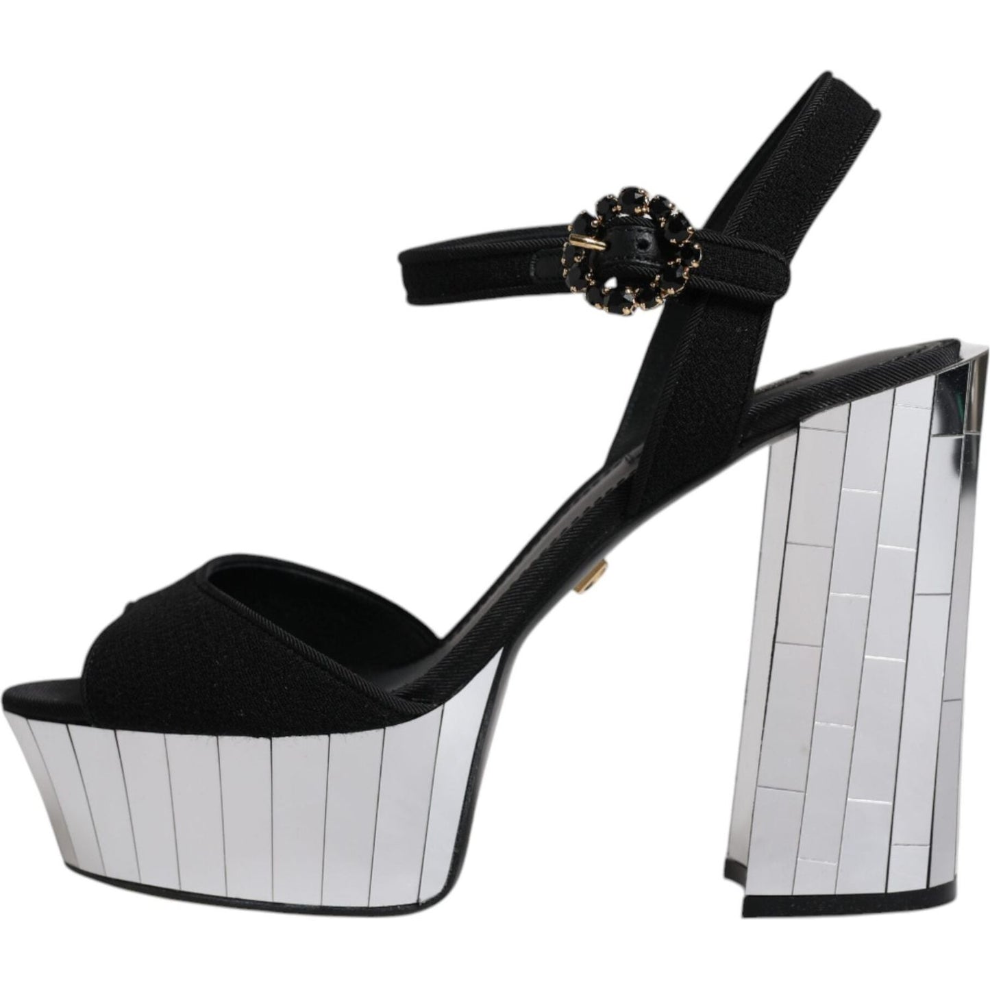 Dolce & Gabbana Black Mirror Heels Platform Sandals Shoes Dolce & Gabbana Black