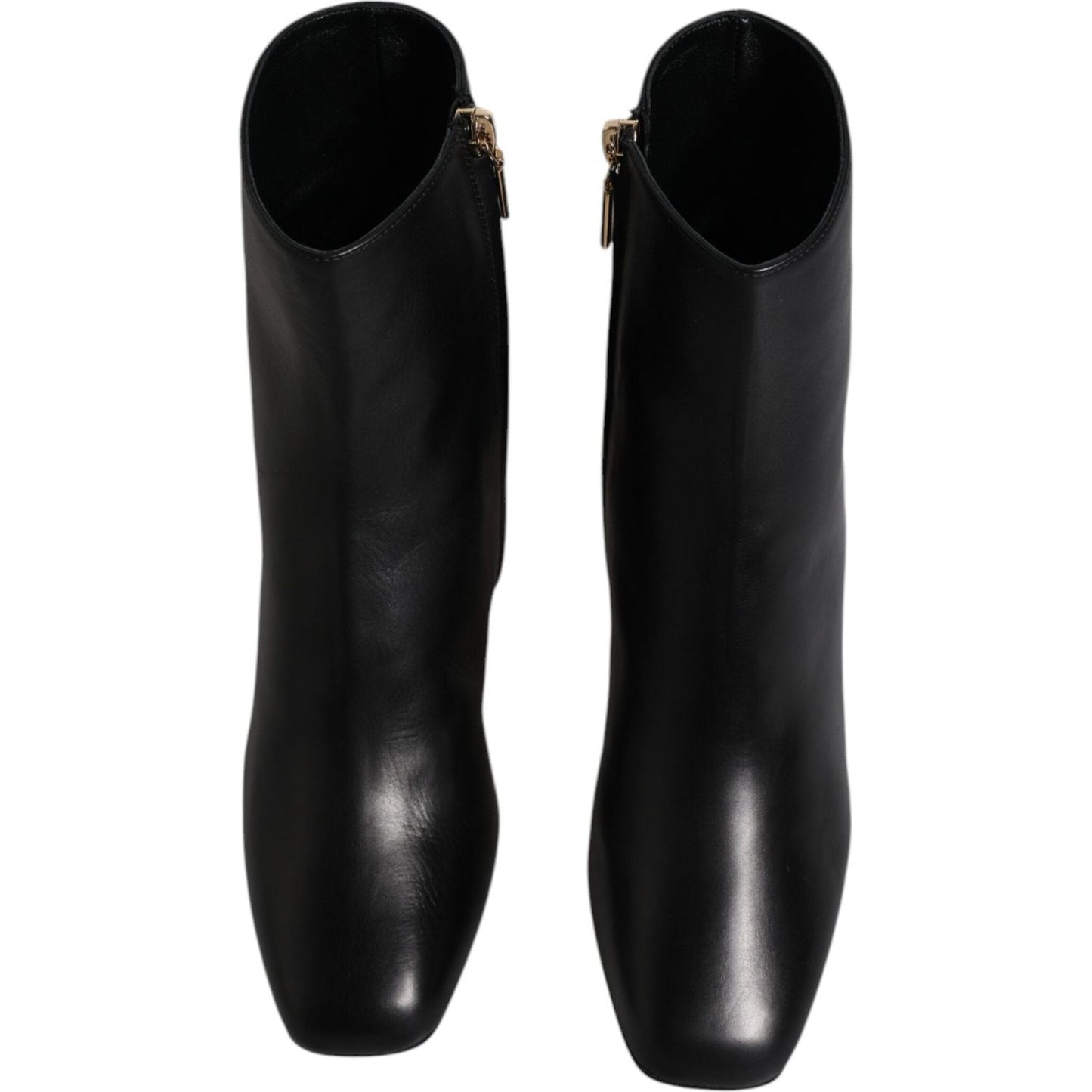 Dolce & Gabbana Black Jackie Leather Mid Calf Boots Shoes Dolce & Gabbana Black