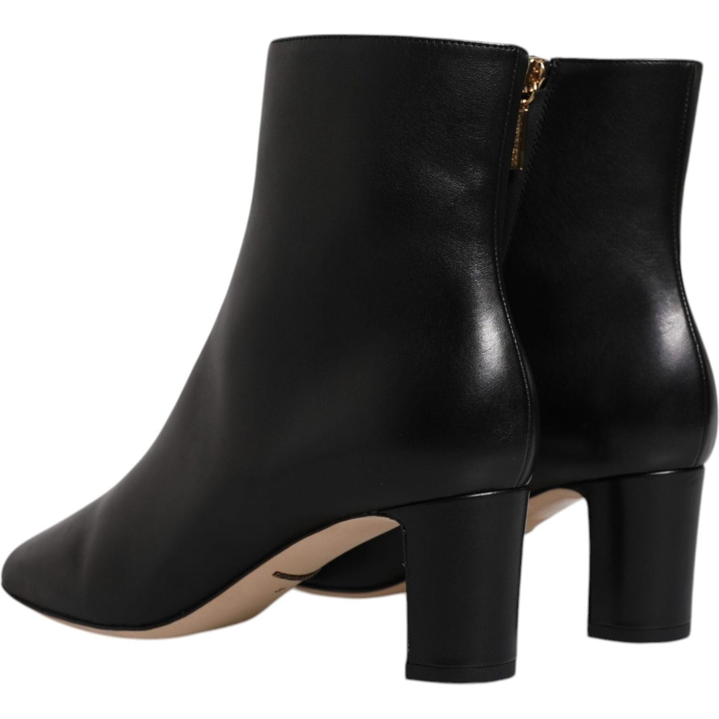 Dolce & Gabbana Black Jackie Leather Mid Calf Boots Shoes Dolce & Gabbana Black