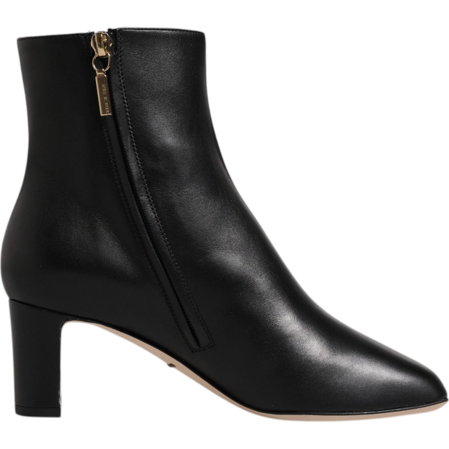Dolce & Gabbana Black Jackie Leather Mid Calf Boots Shoes Dolce & Gabbana Black