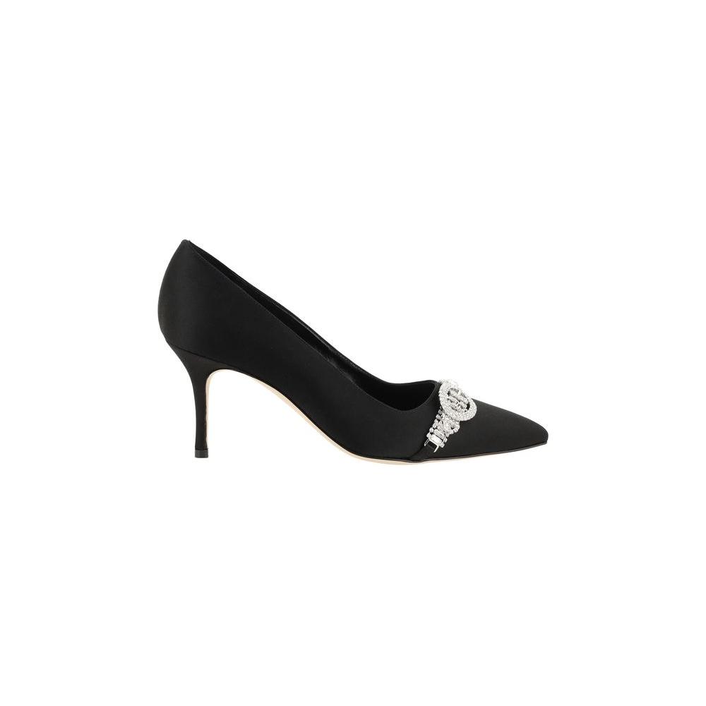 Manolo Blahnik Asapump Satin Pumps Manolo Blahnik Black