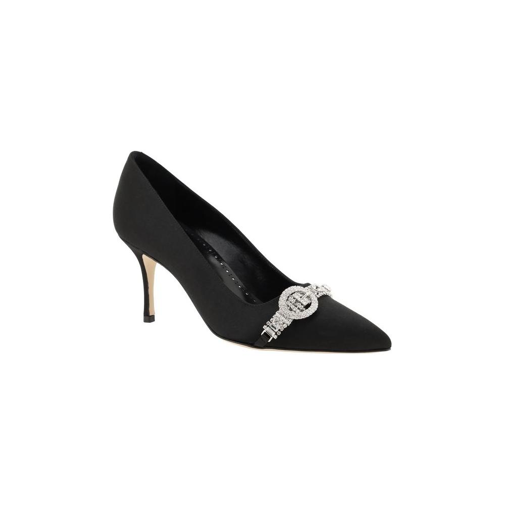 Manolo Blahnik Asapump Satin Pumps Manolo Blahnik Black