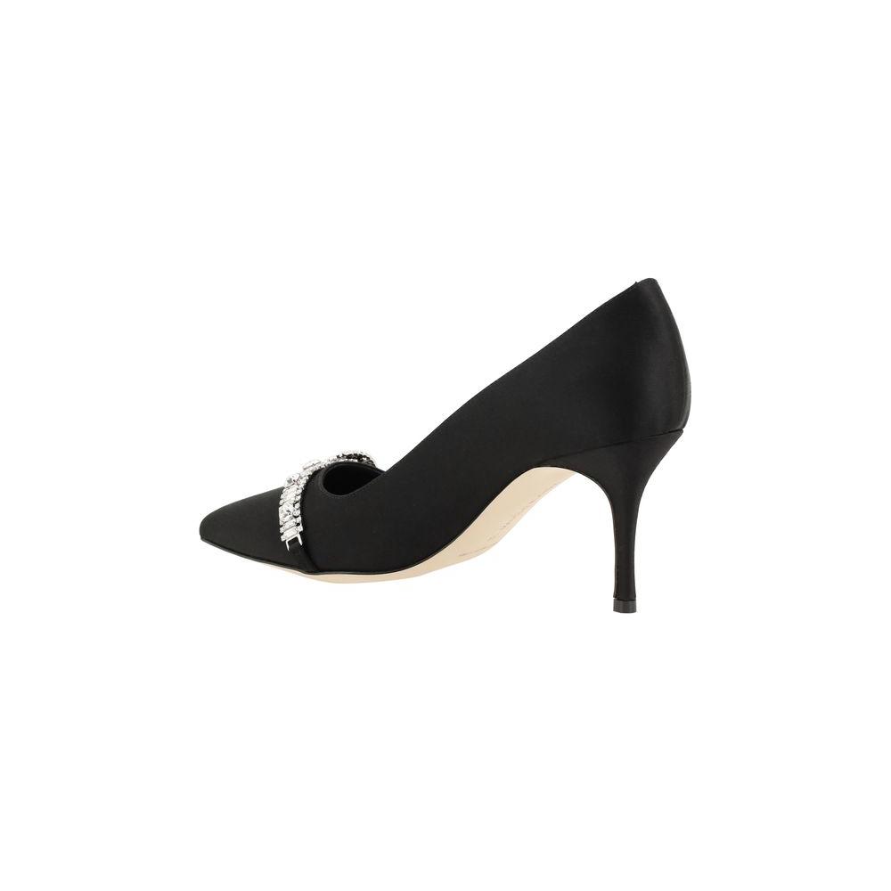 Manolo Blahnik Asapump Satin Pumps Manolo Blahnik Dark Slate Gray