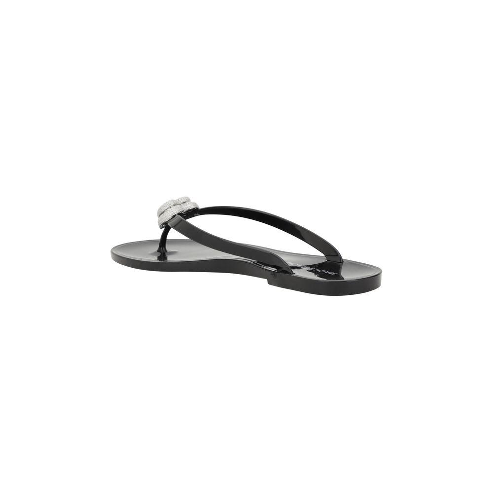 MACH & MACH Flip-flop Sandals with double heart MACH & MACH Gray