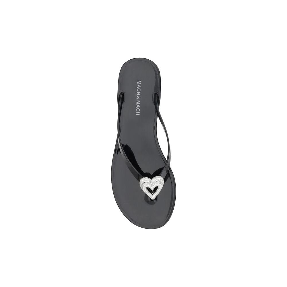 MACH & MACH Flip-flop Sandals with double heart MACH & MACH Dark Slate Gray