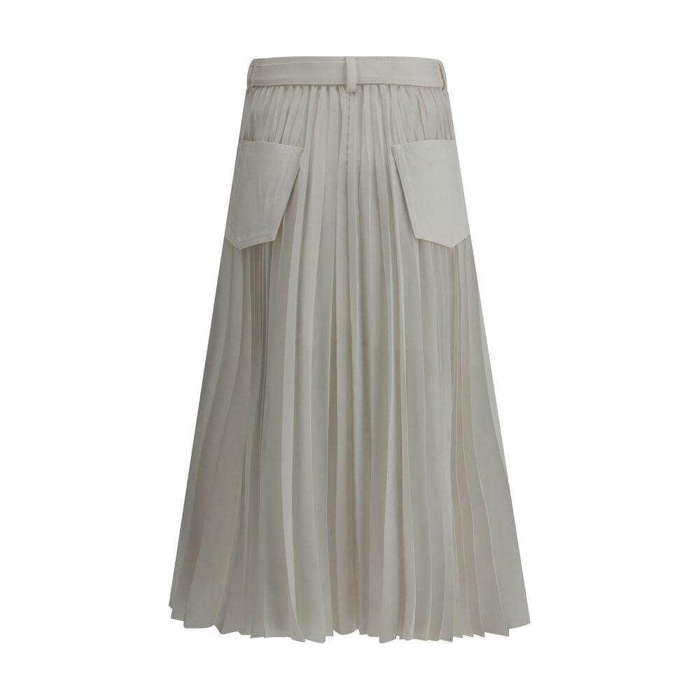 Sacai Denim plissè midi Skirt Sacai Dark Gray