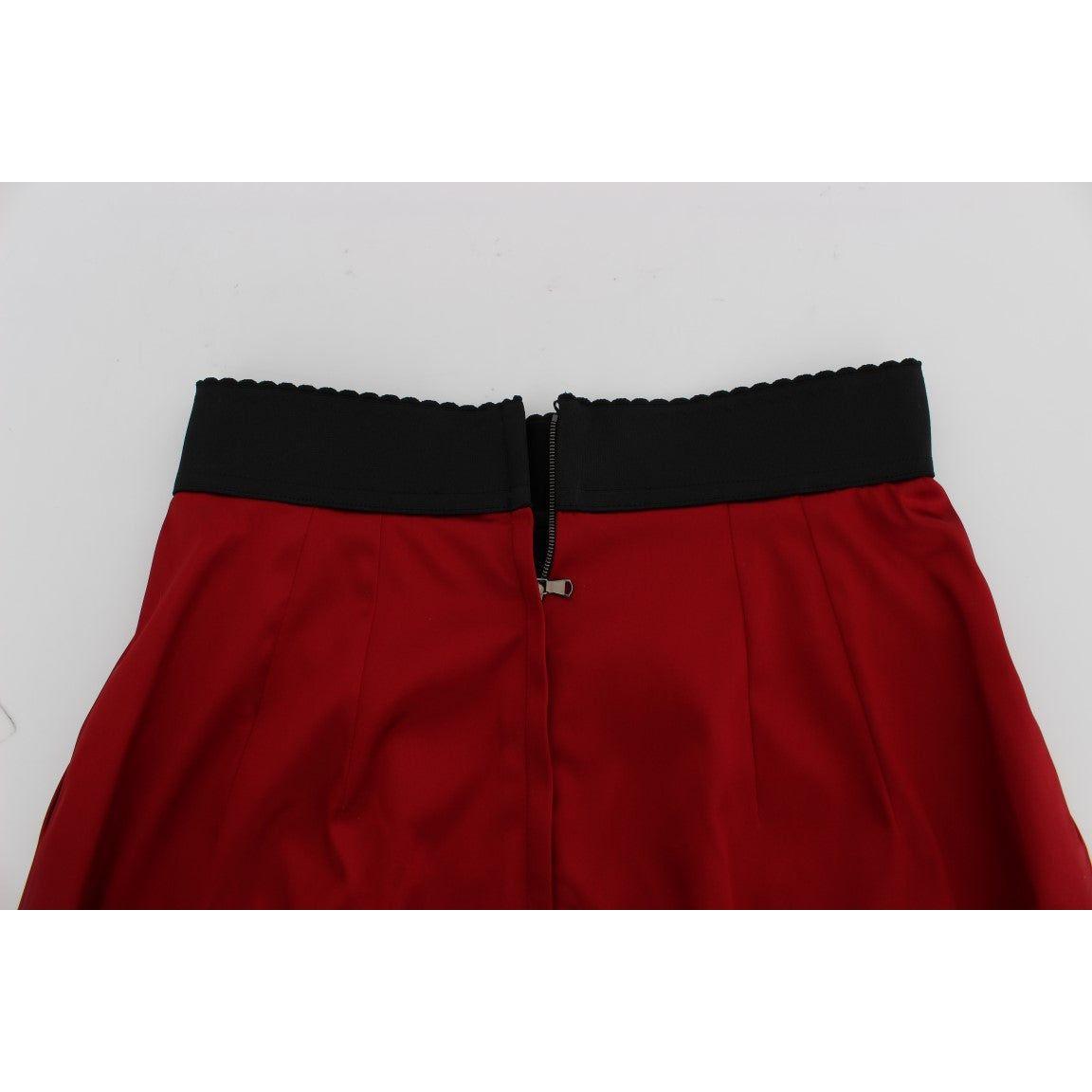 Dolce & Gabbana Elegant Red Lace High-Waist Skirt Dolce & Gabbana Light Gray
