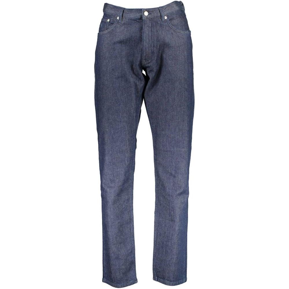 Gant Blue Cotton Men Jeans Gant Dark Slate Gray
