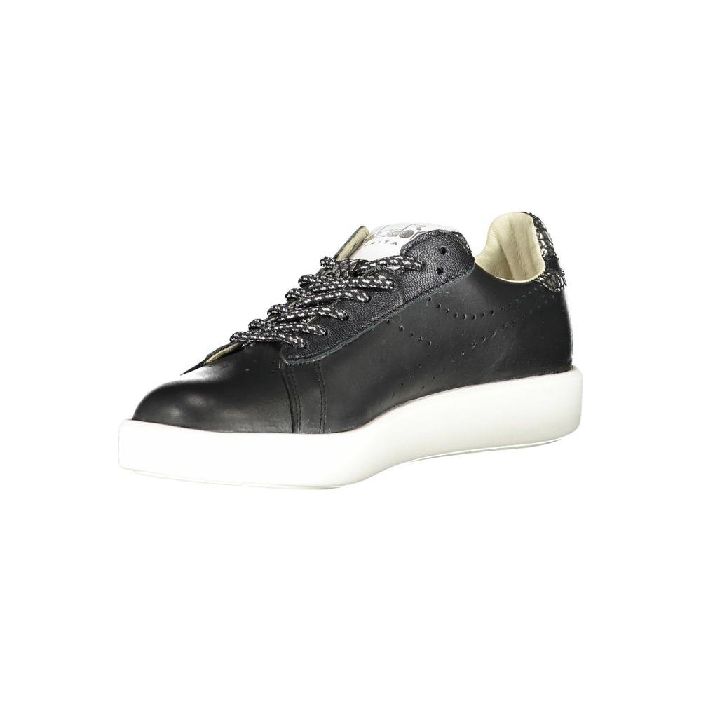 Diadora Black Leather Women Sneaker Diadora Beige