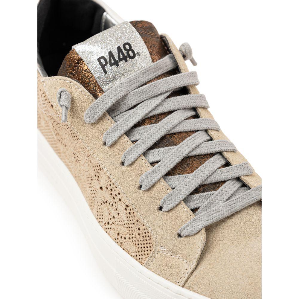 P448 Beige Leather Sneaker P448 Gray