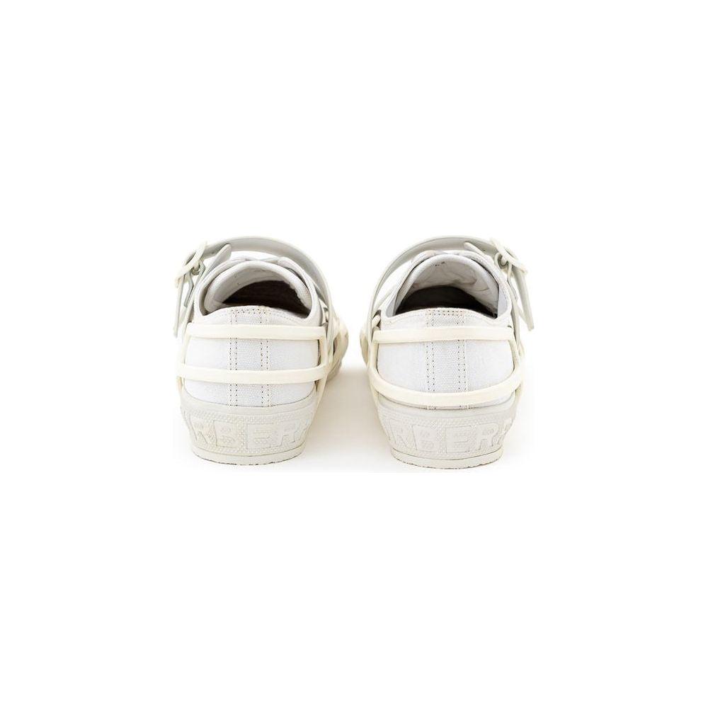 Burberry White Cotton Sneaker Burberry Light Gray