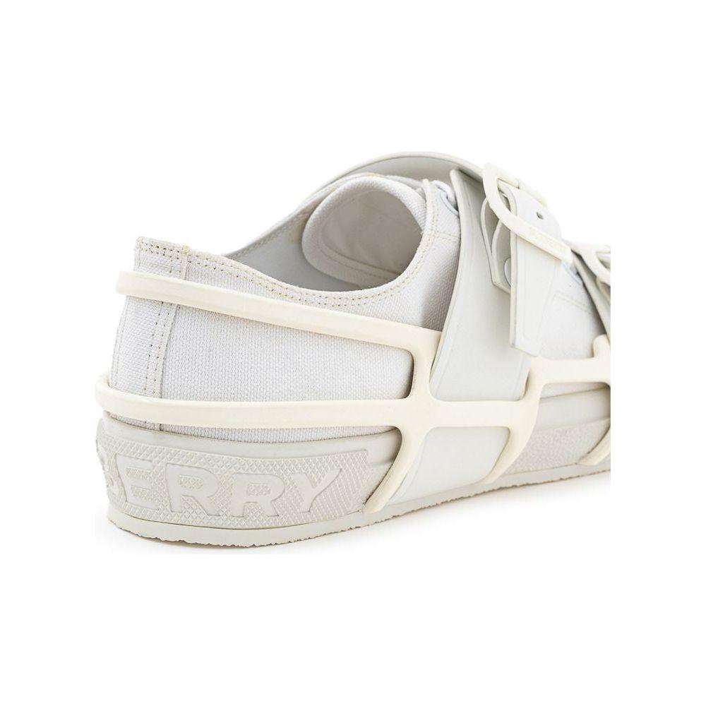 Burberry White Cotton Sneaker Burberry Light Gray