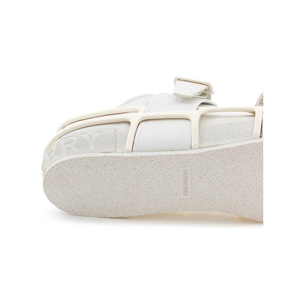 Burberry White Cotton Sneaker Burberry Light Gray