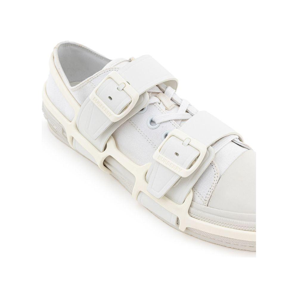 Burberry White Cotton Sneaker Burberry Antique White