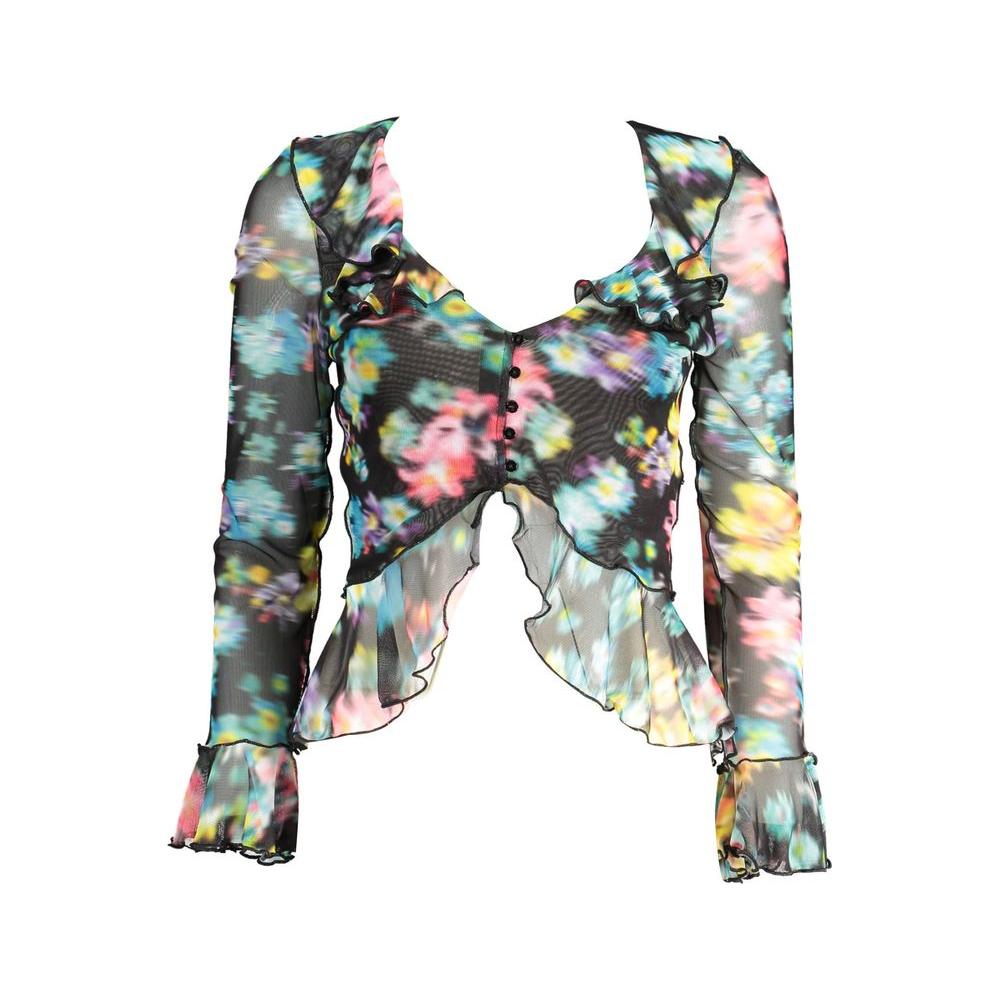 Desigual Black Polyester Women T-Shirt Desigual Gray