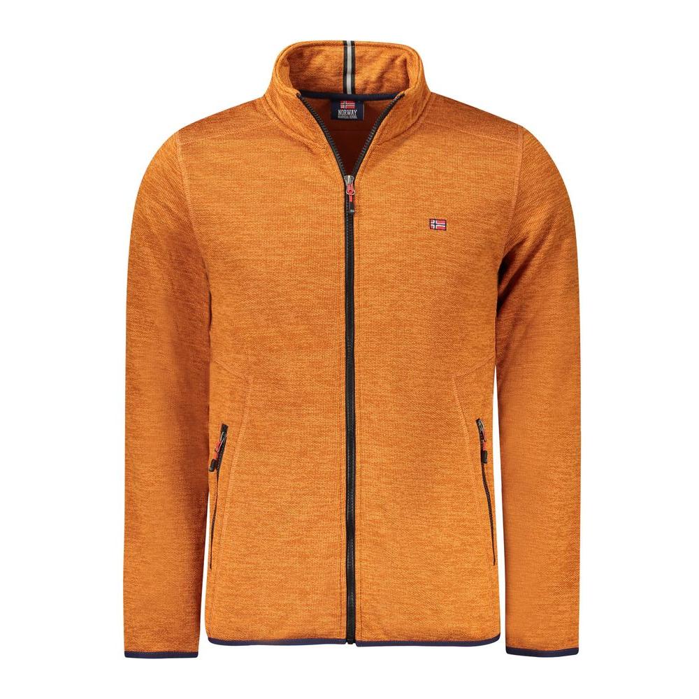 Orange Norway 1963 men's polyester jacket with long sleeves and logo, featuring contrasting details, epitome of bold sophistication