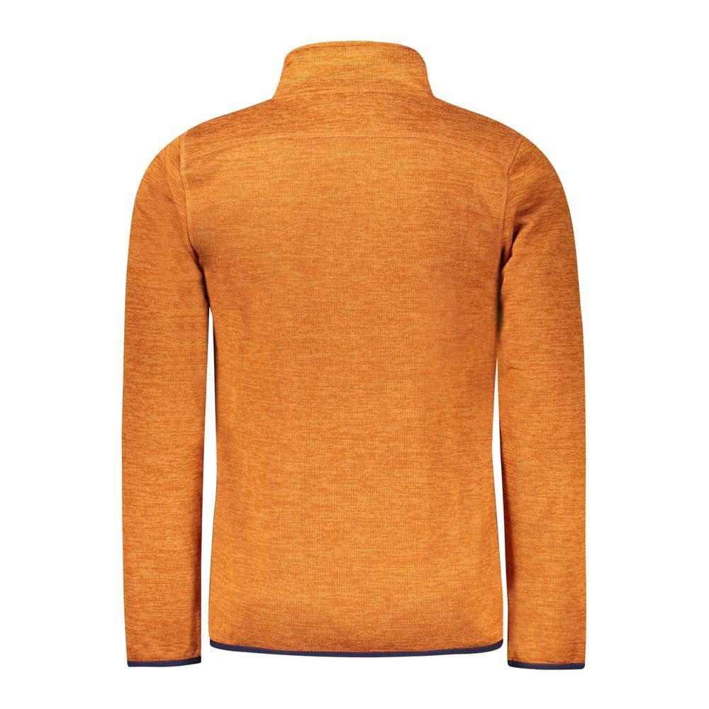 Norway 1963 orange polyester men's jacket, back view with long sleeves and contrasting details.