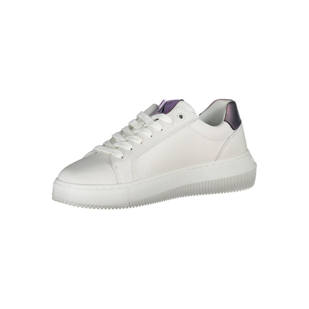 Calvin Klein White Leather Women Sneaker Calvin Klein Light Gray
