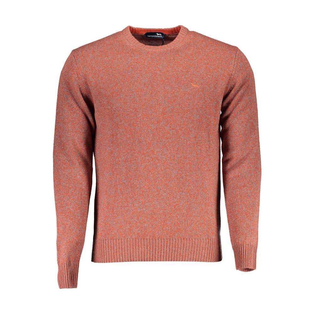 Harmont & Blaine Red Wool Men's Sweater with embroidered logo, crafted from wool blend for ultimate comfort and Italian style.