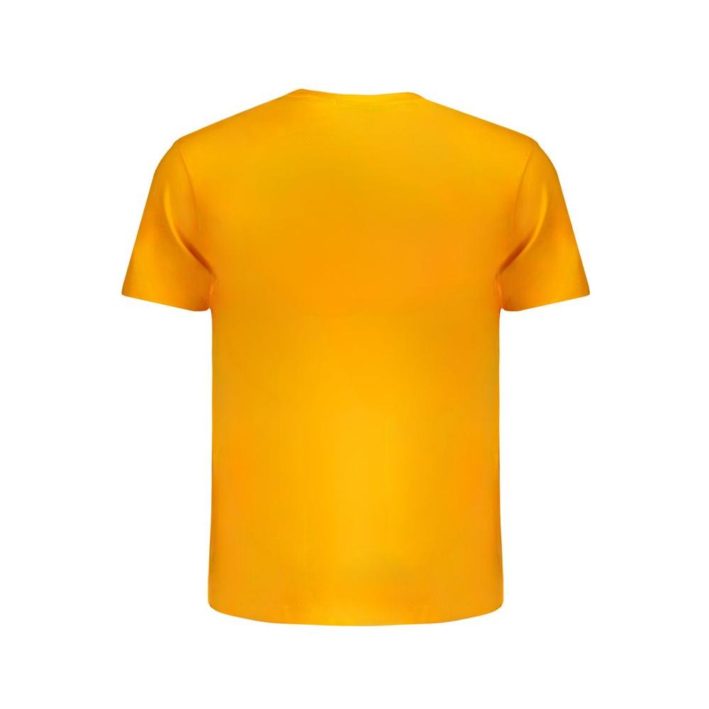 Napapijri orange cotton T-shirt, short sleeve, relaxed fit, crew neck, logo print, 100% organic cotton.