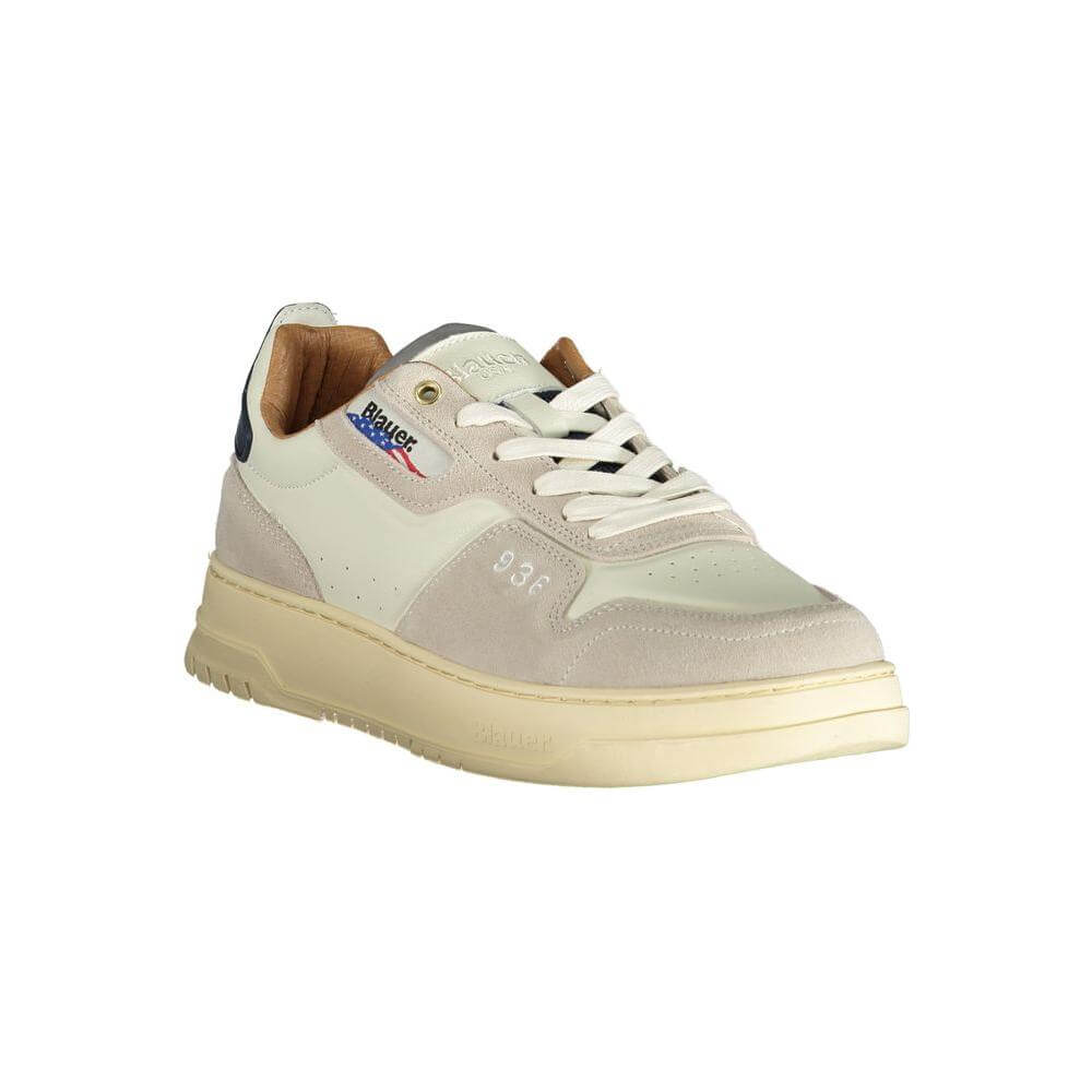 Blauer white polyethylene men's sneaker with removable insole and contrasting details for style and comfort.