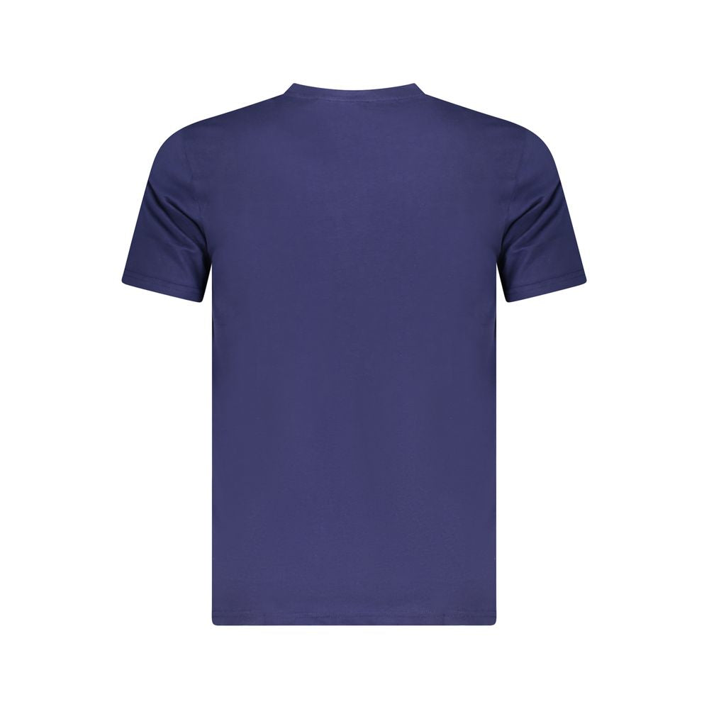 Cavalli Class blue cotton men's T-shirt back view, crew neck design, short-sleeved, luxury fashion, comfortable fit.