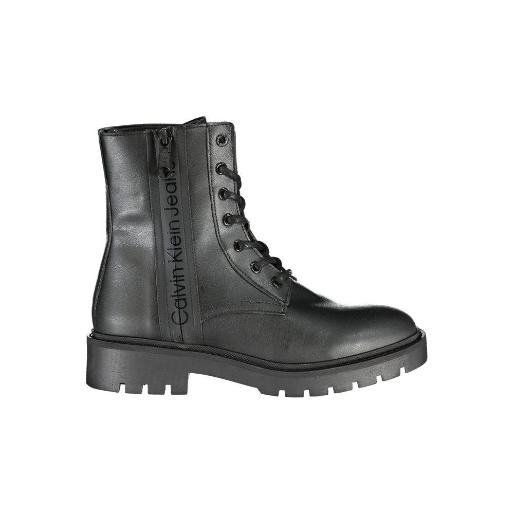 Calvin Klein Chic Black Ankle Boot with Laces and Zip Detail Calvin Klein Dark Slate Gray