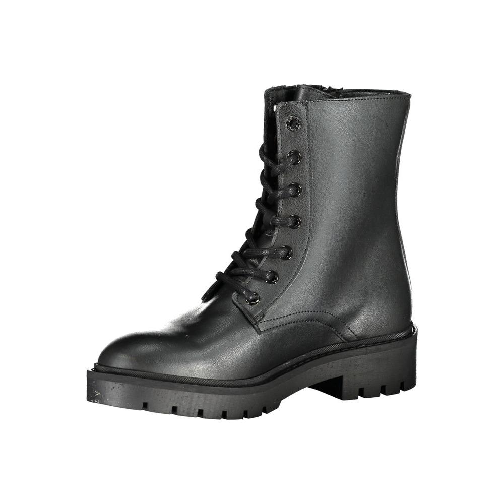 Calvin Klein Chic Black Ankle Boot with Laces and Zip Detail Calvin Klein Dark Slate Gray