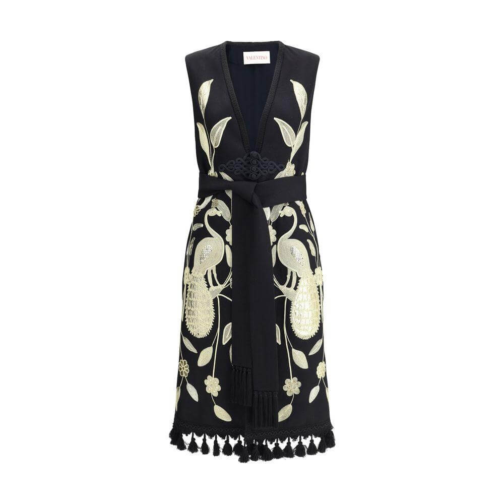Valentino Embroidered long Vest Valentino Light Gray