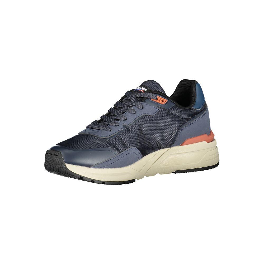 Blauer Blue Polyester Sneaker with laces, contrasting details, and logo application, designed for sport and style.