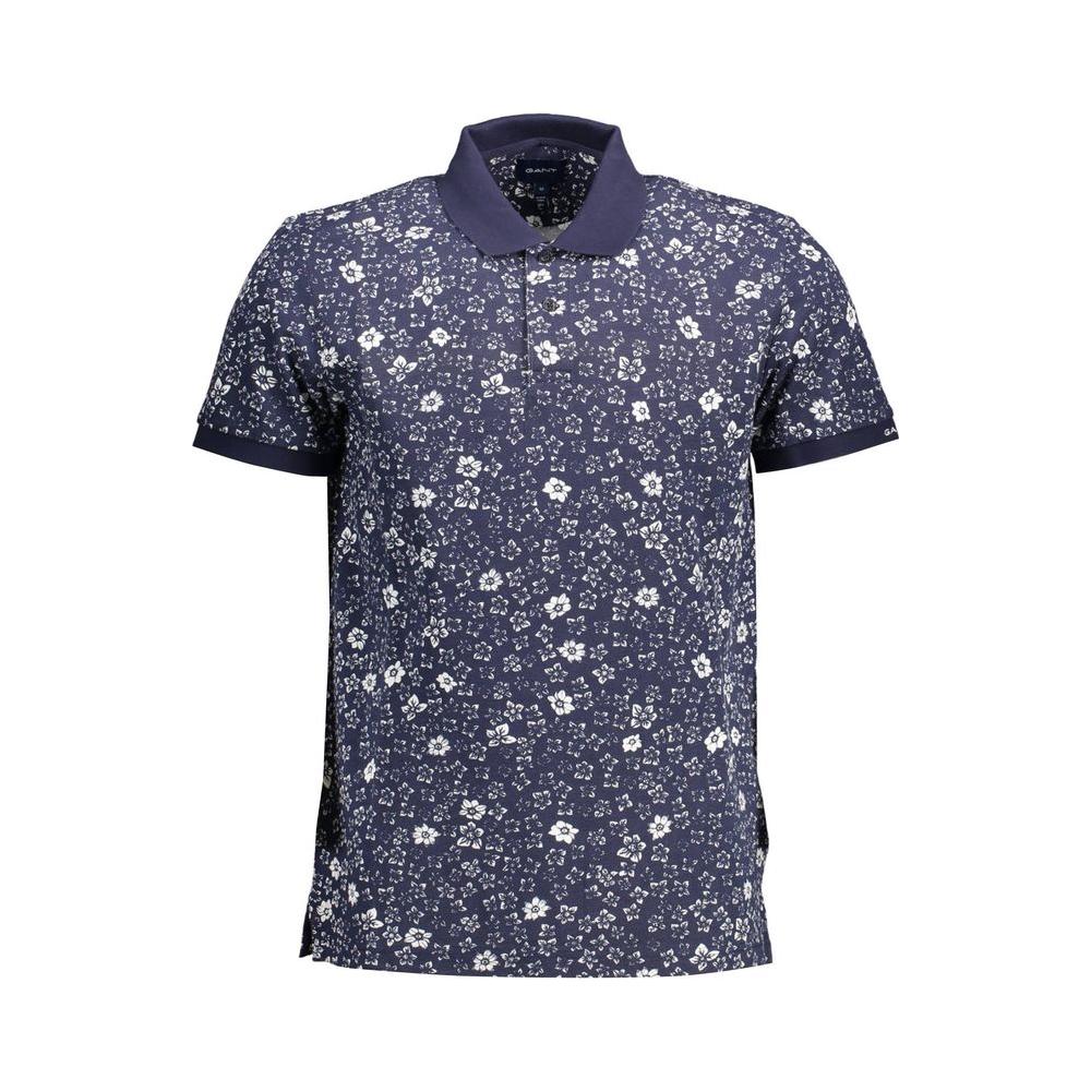 Gant Blue Cotton Men Polo Gant Dark Slate Gray