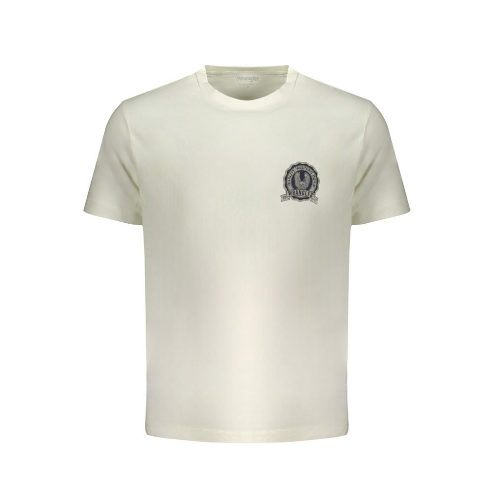 Wrangler White Cotton T-Shirt Wrangler Light Gray