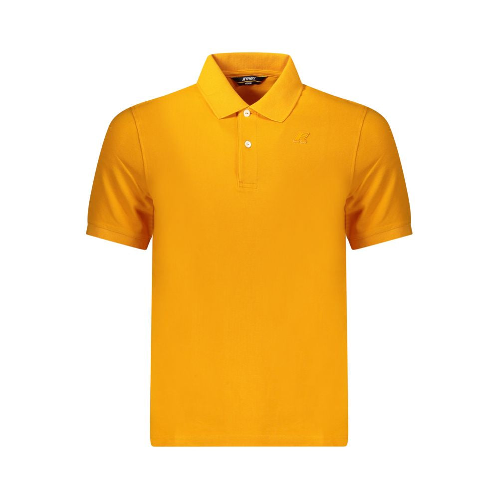 K-WAY orange cotton men's polo shirt with 2-button placket and logo; crafted in Turkey for comfort and style.