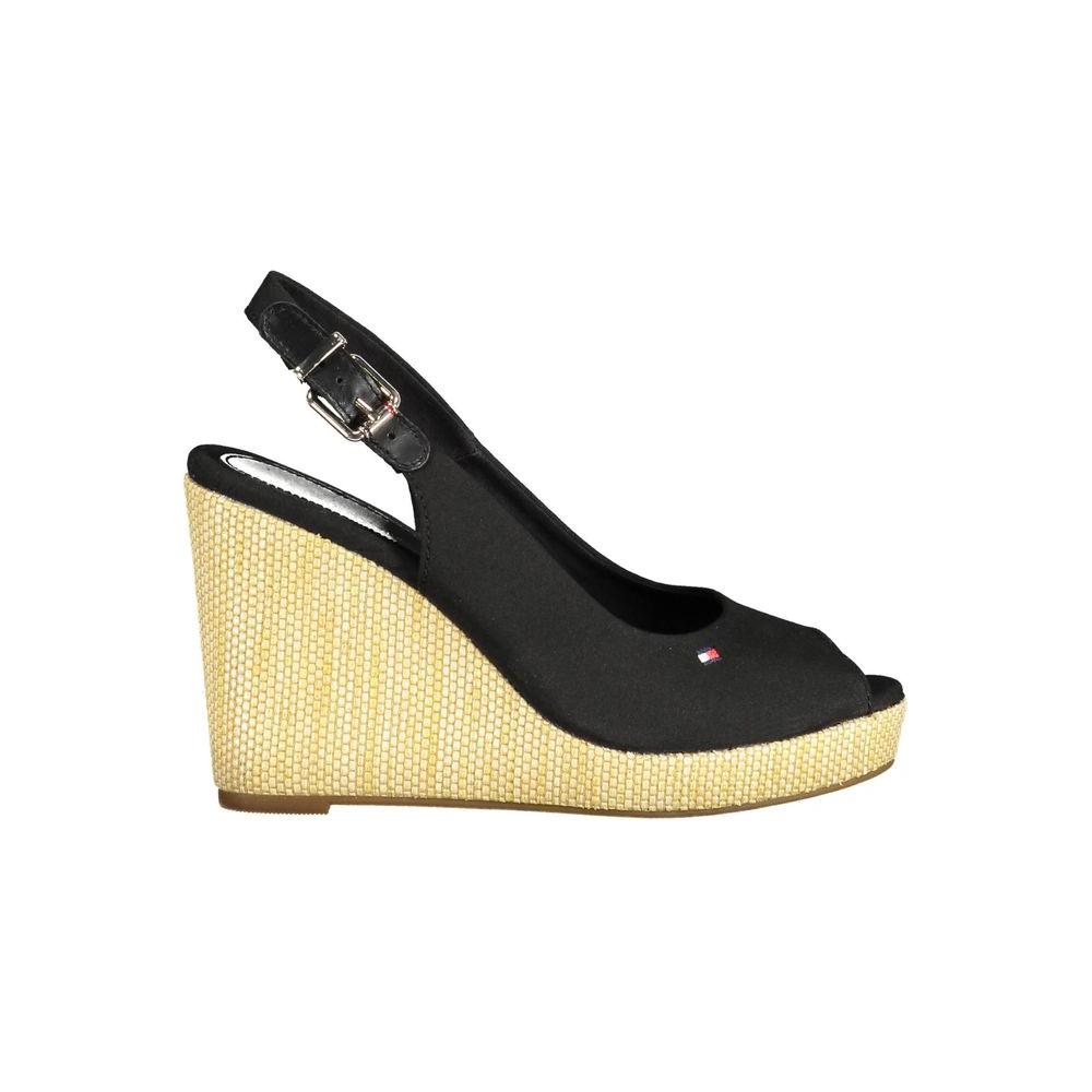 Tommy Hilfiger Black Cotton Women Sandal