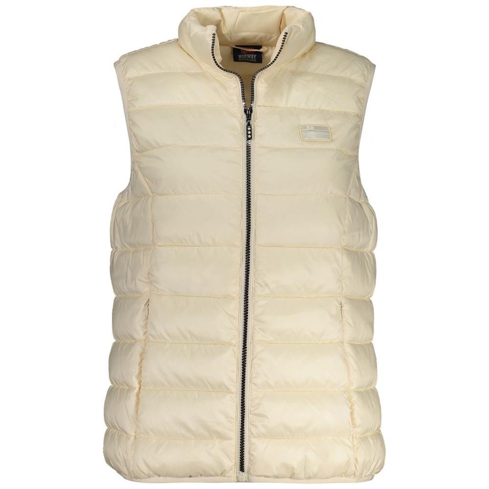 Beige polyamide sleeveless women's jacket 1963 Norway, lightweight with zip closure and multiple pockets for versatile style.
