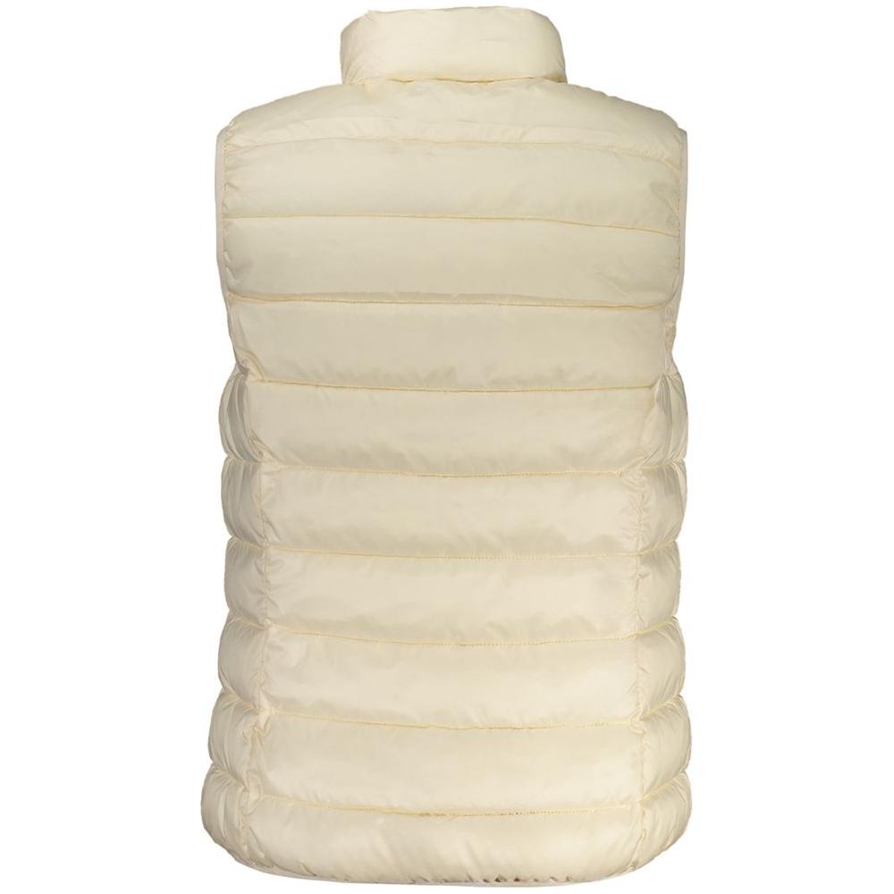 Beige sleeveless women's jacket, Norway 1963 collection, made of 100% polyamide with zip closure and multiple pockets, rear view.