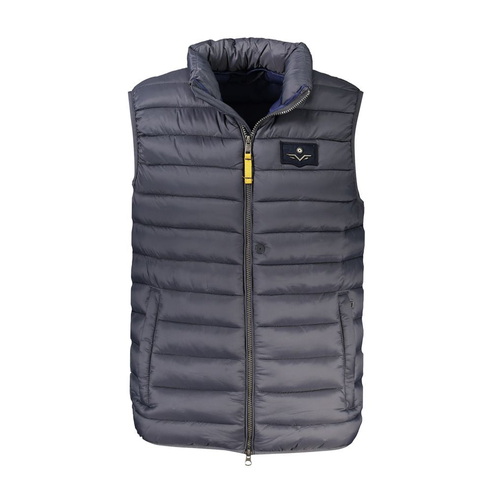 Armata Di Mare gray polyamide men's sleeveless jacket with external and internal pockets, highlighting premium craftsmanship.
