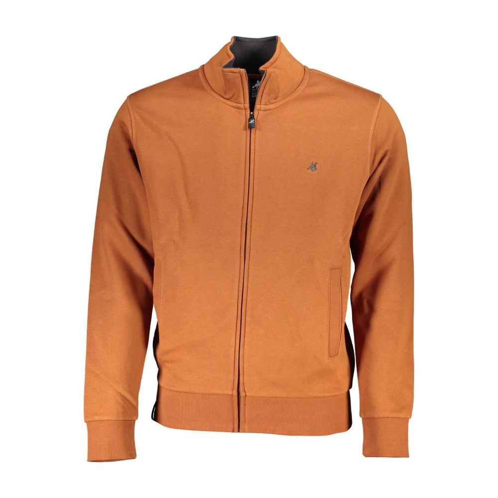 U.S. Grand Polo elegant long sleeve zip sweatshirt with embroidered logo and pockets